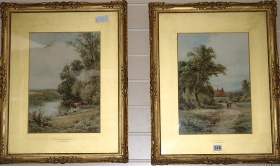 A pair of Henry H-Parker watercolours, 38 x 27cm